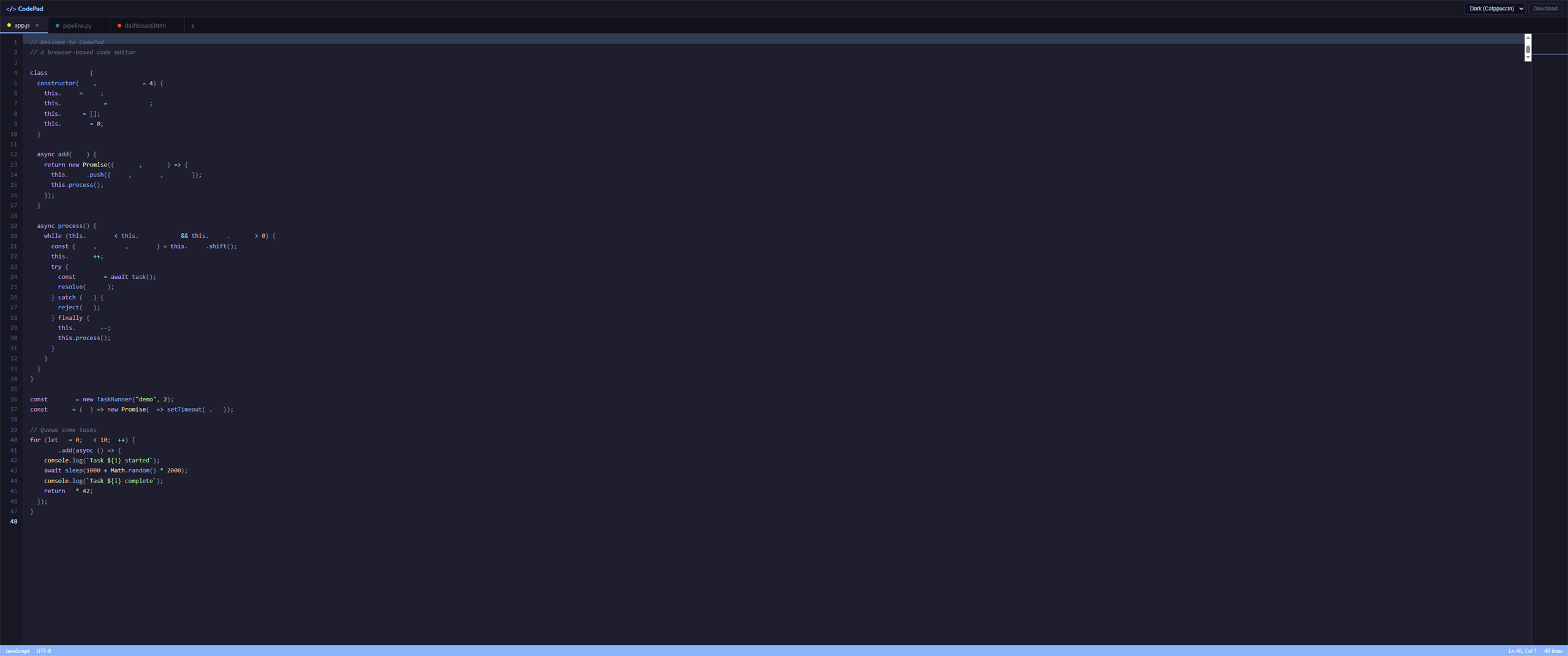 vanilla output screenshot